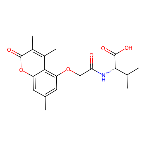 N-{[(3,4,7-trimethyl-2-oxo-2H-chromen-5-yl)oxy]acetyl}-L-valine structure