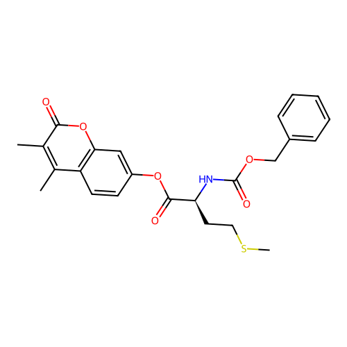 (S)-3,4-dimethyl-2-oxo-2H-chromen-7-yl 2-(((benzyloxy)carbonyl)amino)-4-(methylthio)butanoate structure