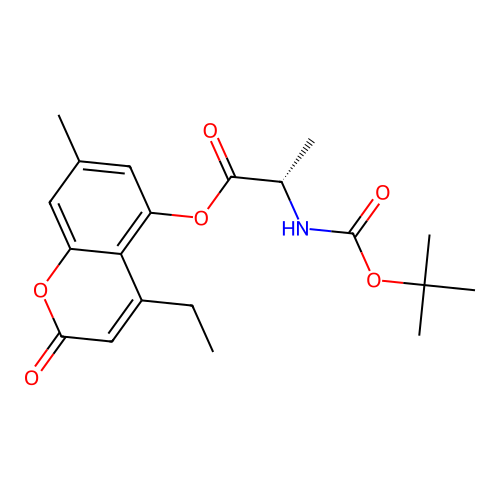 (S)-4-ethyl-7-methyl-2-oxo-2H-chromen-5-yl 2-((tert-butoxycarbonyl)amino)propanoate structure