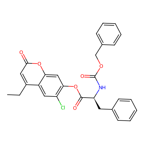 (S)-6-chloro-4-ethyl-2-oxo-2H-chromen-7-yl 2-(((benzyloxy)carbonyl)amino)-3-phenylpropanoate structure