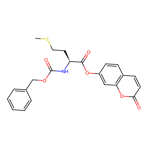 (S)-2-oxo-2H-chromen-7-yl 2-(((benzyloxy)carbonyl)amino)-4-(methylthio)butanoate structure
