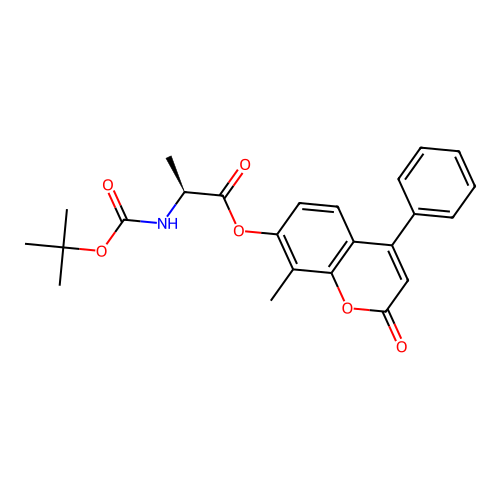 (S)-8-methyl-2-oxo-4-phenyl-2H-chromen-7-yl 2-((tert-butoxycarbonyl)amino)propanoate structure