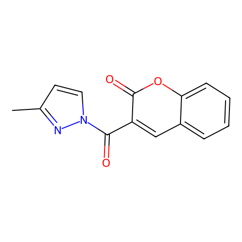 3-[(3-Methylpyrazolyl)carbonyl]chromen-2-one structure