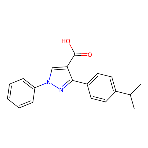 1-phenyl-3-[4-(propan-2-yl)phenyl]-1H-pyrazole-4-carboxylic acid structure