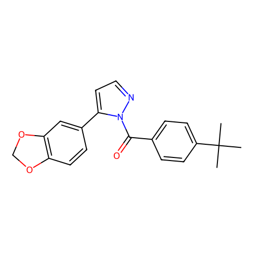 [5-(1,3-benzodioxol-5-yl)-1H-pyrazol-1-yl][4-(tert-butyl)phenyl]methanone structure