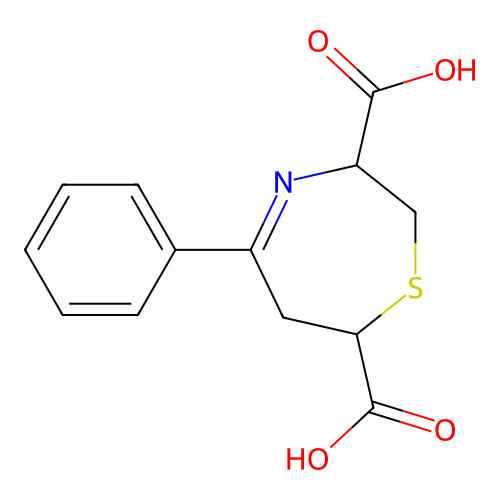 5-Phenyl-2,3,6,7-tetrahydro-1,4-thiazepine-3,7-dicarboxylic acid structure