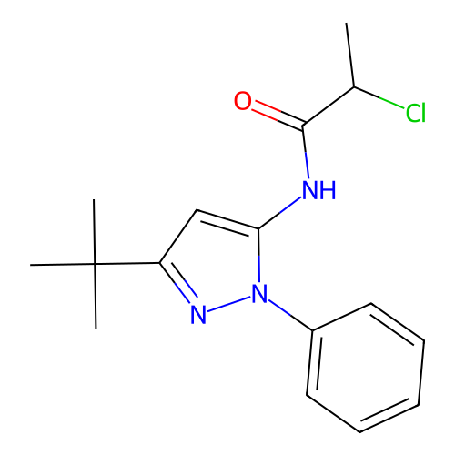 N-(3-tert-butyl-1-phenyl-1H-pyrazol-5-yl)-2-chloropropanamide structure