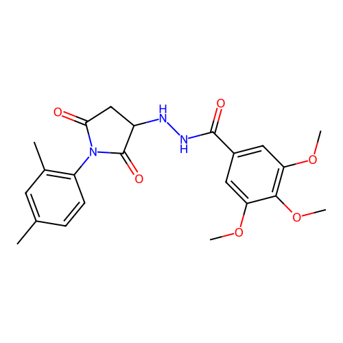 N'-[1-(2,4-dimethylphenyl)-2,5-dioxopyrrolidin-3-yl]-3,4,5-trimethoxybenzohydrazide structure