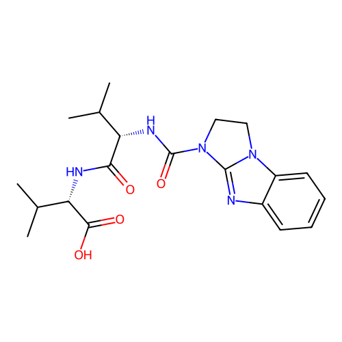 N-(2,3-dihydro-1H-imidazo[1,2-a]benzimidazol-1-ylcarbonyl)-L-valyl-L-valine structure