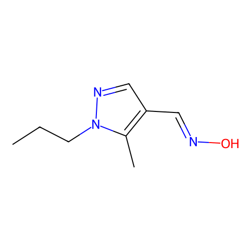 (NE)-N-[(5-methyl-1-propylpyrazol-4-yl)methylidene]hydroxylamine structure