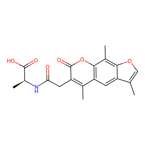 (S)-2-(2-(3,5,9-trimethyl-7-oxo-7H-furo[3,2-g]chromen-6-yl)acetamido)propanoic acid structure