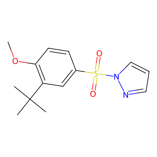 1-(3-Tert-butyl-4-methoxyphenyl)sulfonylpyrazole structure