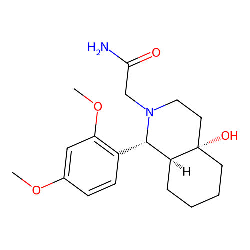 2-[(1R,4aS,8aS)-1-(2,4-dimethoxyphenyl)-4a-hydroxy-1,3,4,5,6,7,8,8a-octahydroisoquinolin-2-yl]acetamide structure