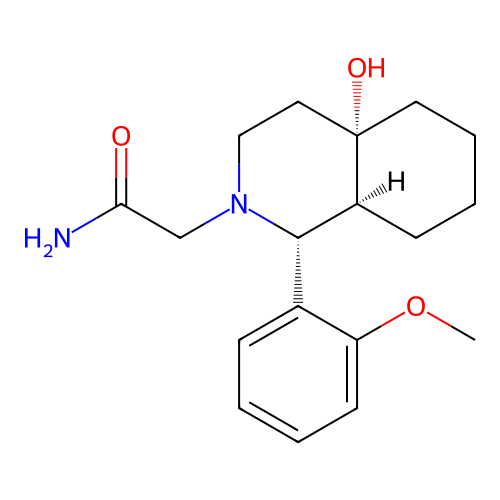 2-[(1R,4aS,8aS)-4a-hydroxy-1-(2-methoxyphenyl)octahydroisoquinolin-2(1H)-yl]acetamide structure