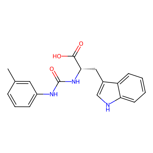 N-[(3-methylphenyl)carbamoyl]-L-tryptophan structure