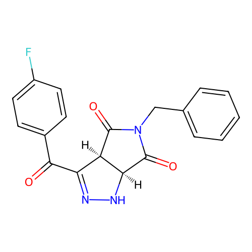 (3aS,6aS)-5-benzyl-3-(4-fluorobenzoyl)-3a,6a-dihydro-1H-pyrrolo[3,4-c]pyrazole-4,6-dione structure