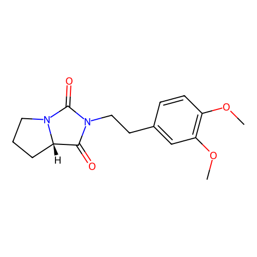(S)-2-(3,4-dimethoxyphenethyl)tetrahydro-1H-pyrrolo[1,2-c]imidazole-1,3(2H)-dione structure
