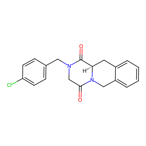 (11aR)-2-(4-chlorobenzyl)-11,11a-dihydro-2H-pyrazino[1,2-b]isoquinoline-1,4(3H,6H)-dione structure