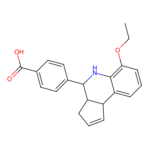4-(6-Ethoxy-3,4,5,3a,9b-pentahydrocyclopenta[1,2-c]quinolin-4-yl)benzoic acid structure