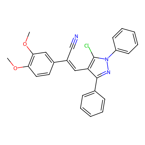 3-(5-Chloro-1,3-diphenylpyrazol-4-yl)-2-(3,4-dimethoxyphenyl)prop-2-enenitrile structure