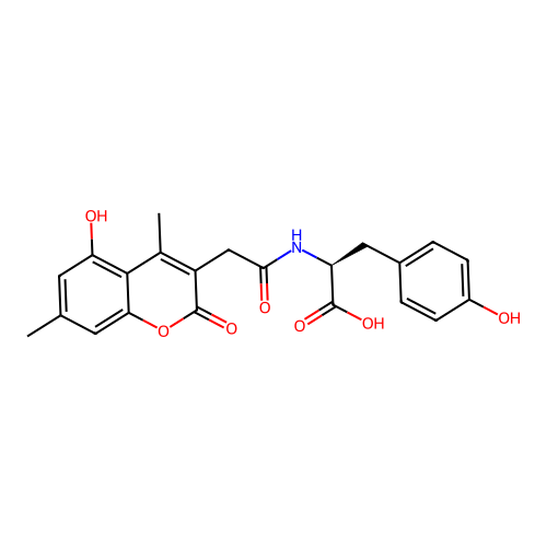 N-[(5-hydroxy-4,7-dimethyl-2-oxo-2H-chromen-3-yl)acetyl]-L-tyrosine structure