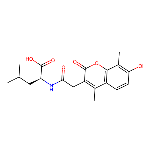 (S)-2-(2-(7-hydroxy-4,8-dimethyl-2-oxo-2H-chromen-3-yl)acetamido)-4-methylpentanoic acid structure