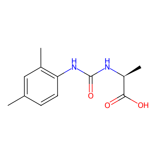 N-[(2,4-dimethylphenyl)carbamoyl]-L-alanine structure