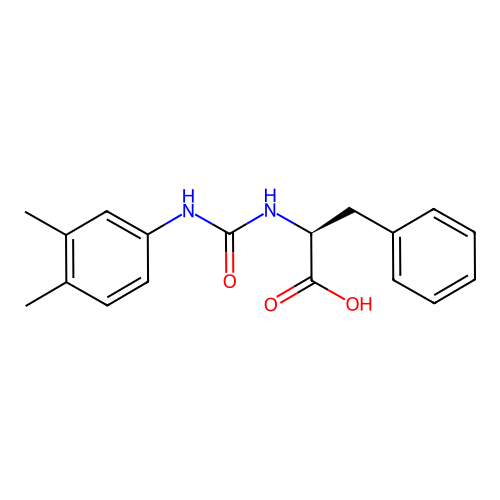 N-[(3,4-dimethylphenyl)carbamoyl]-L-phenylalanine structure