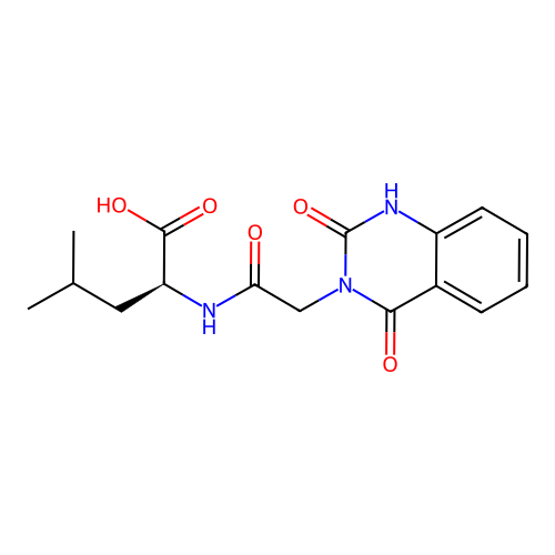 N-[(2-hydroxy-4-oxoquinazolin-3(4H)-yl)acetyl]-L-leucine structure