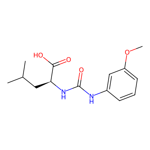 N-[(3-methoxyphenyl)carbamoyl]-L-leucine structure