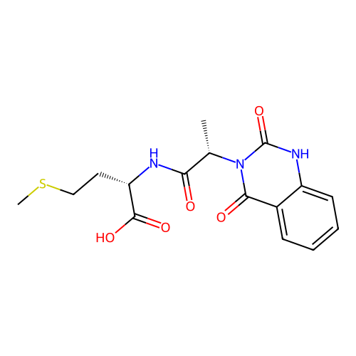 N-[(2S)-2-(2-hydroxy-4-oxoquinazolin-3(4H)-yl)propanoyl]-L-methionine structure