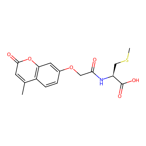 (R)-2-(2-((4-methyl-2-oxo-2H-chromen-7-yl)oxy)acetamido)-3-(methylthio)propanoic acid structure