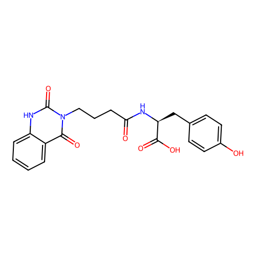 N-[4-(2-hydroxy-4-oxoquinazolin-3(4H)-yl)butanoyl]-L-tyrosine structure