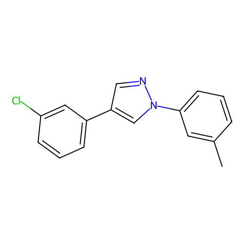 4-(3-chlorophenyl)-1-(3-methylphenyl)-1H-pyrazole structure