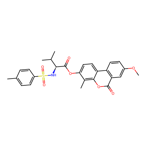 (S)-8-methoxy-4-methyl-6-oxo-6H-benzo[c]chromen-3-yl 3-methyl-2-(4-methylphenylsulfonamido)butanoate structure