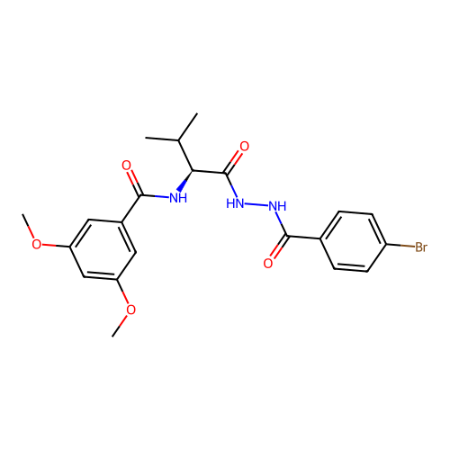 N-[(2S)-1-[2-(4-bromobenzoyl)hydrazinyl]-3-methyl-1-oxobutan-2-yl]-3,5-dimethoxybenzamide structure