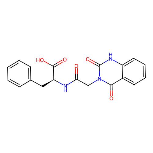 (S)-2-(2-(2,4-dioxo-1,2-dihydroquinazolin-3(4H)-yl)acetamido)-3-phenylpropanoic acid structure