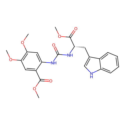 METHYL 2-({[(2S)-3-(1H-INDOL-3-YL)-1-METHOXY-1-OXOPROPAN-2-YL]CARBAMOYL}AMINO)-4,5-DIMETHOXYBENZOATE structure