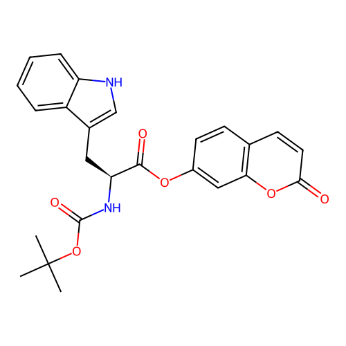 2-oxo-2H-chromen-7-yl N-(tert-butoxycarbonyl)-L-tryptophanate structure