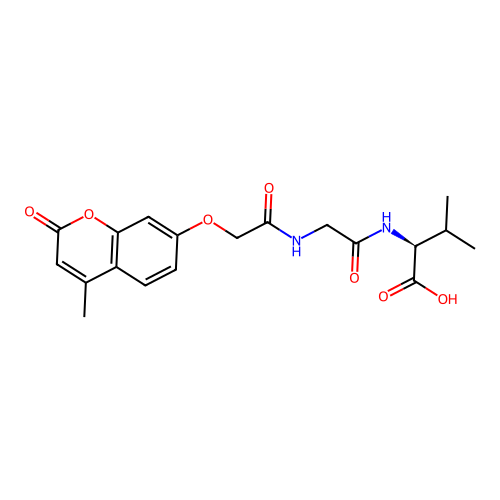 (S)-3-methyl-2-(2-(2-((4-methyl-2-oxo-2H-chromen-7-yl)oxy)acetamido)acetamido)butanoic acid structure