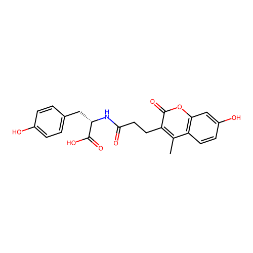 (S)-2-(3-(7-hydroxy-4-methyl-2-oxo-2H-chromen-3-yl)propanamido)-3-(4-hydroxyphenyl)propanoic acid structure