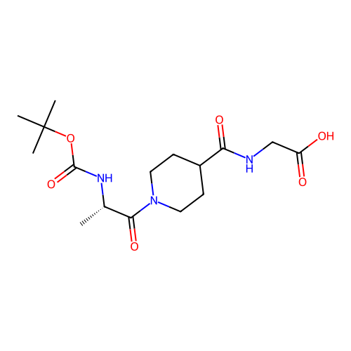 N-({1-[N-(tert-butoxycarbonyl)-L-alanyl]piperidin-4-yl}carbonyl)glycine structure