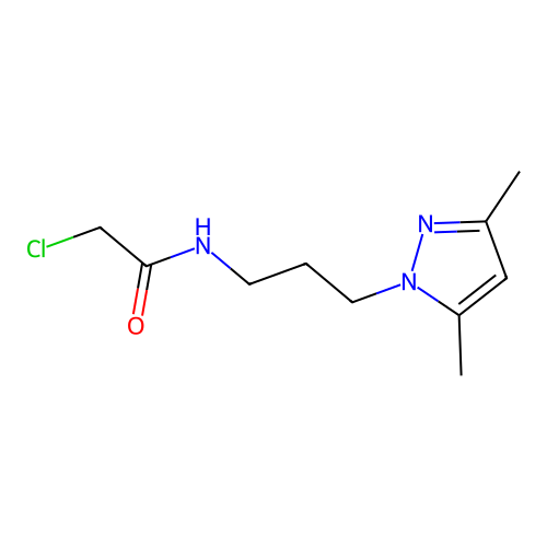 2-chloro-N-[3-(3,5-dimethyl-1H-pyrazol-1-yl)propyl]acetamide structure