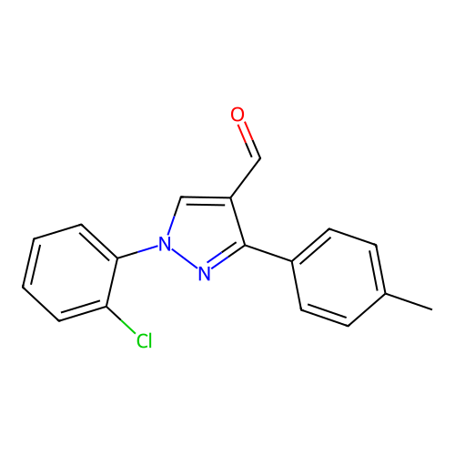 1-(2-chlorophenyl)-3-(4-methylphenyl)-1H-pyrazole-4-carbaldehyde structure