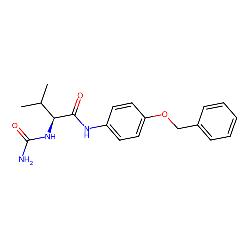 (2S)-2-(carbamoylamino)-3-methyl-N-(4-phenylmethoxyphenyl)butanamide structure