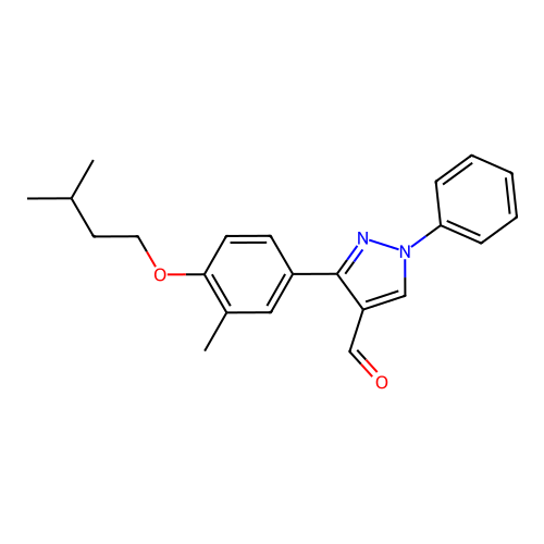 3-[3-methyl-4-(3-methylbutoxy)phenyl]-1-phenyl-1H-pyrazole-4-carbaldehyde structure