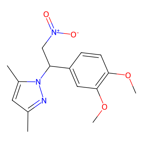 1-(1-(3,4-dimethoxyphenyl)-2-nitroethyl)-3,5-dimethyl-1H-pyrazole structure