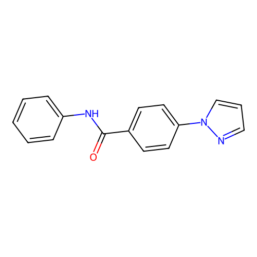 N-phenyl-4-(1H-pyrazol-1-yl)benzamide structure