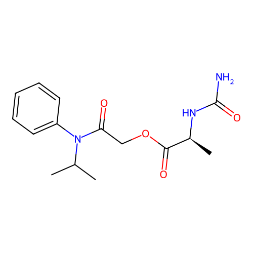 2-Oxo-2-[phenyl(2-propanyl)amino](2S)-2-(carbamoylamino)propanoate structure