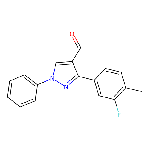 3-(3-fluoro-4-methylphenyl)-1-phenyl-1H-pyrazole-4-carbaldehyde structure